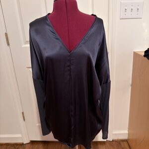 Vince Black Satin Blouse